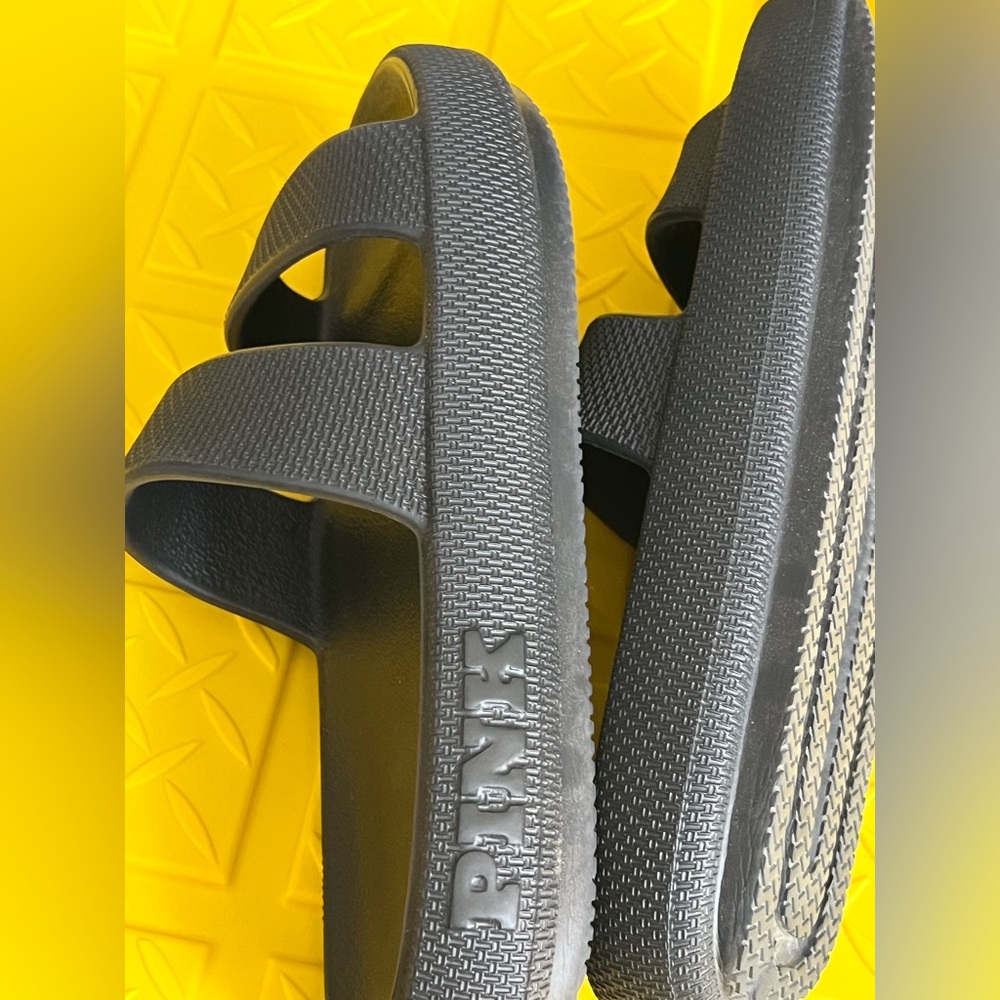 Pink Black Slide Sandals